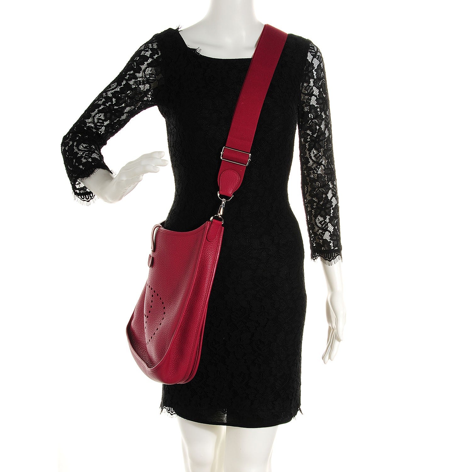 Hermes Taurillon Clemence Evelyne III GM Rubis 2 of 13