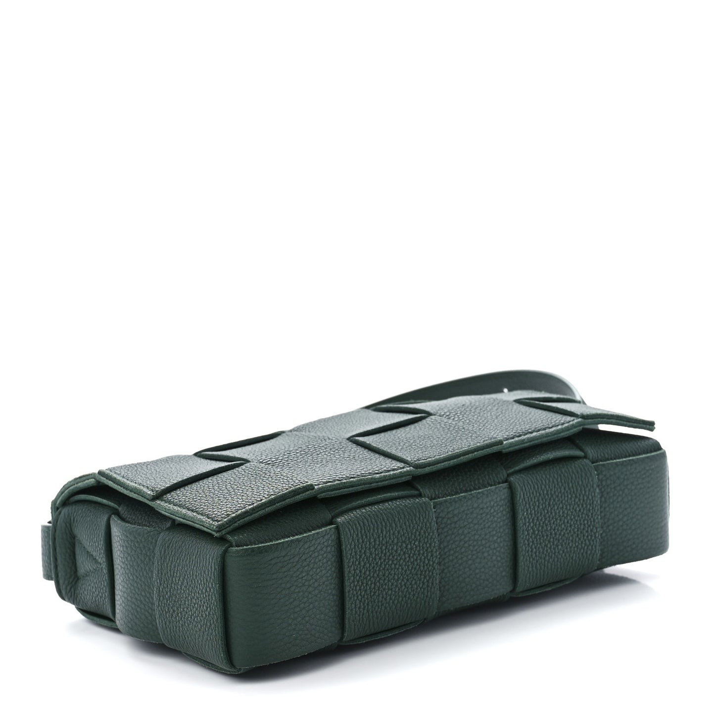 Grained Calfskin Maxi Intrecciato Cassette Crossbody Bag Raintree Green