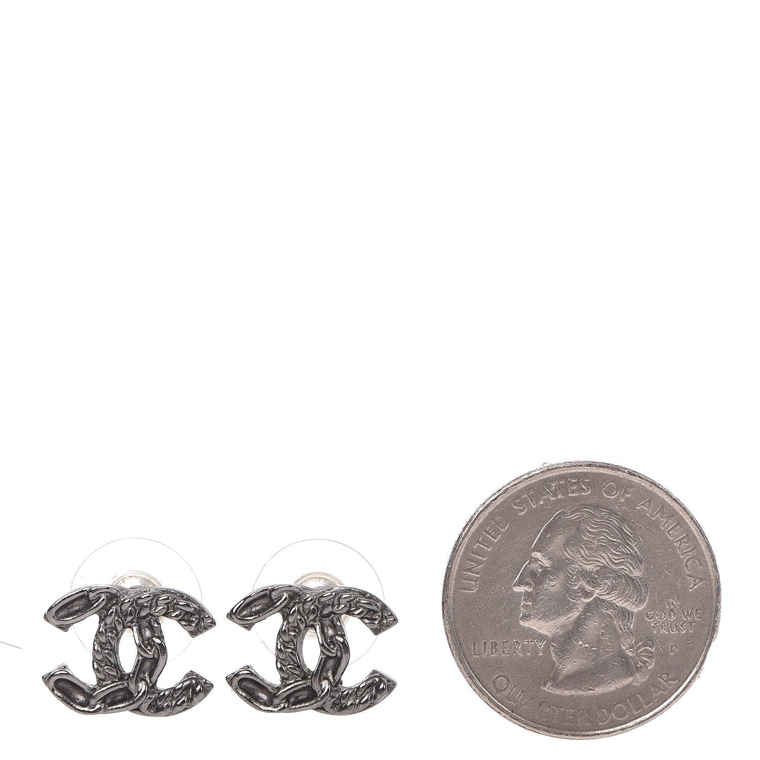 Chanel Ruthenium CC Chain Earrings 2 of 4