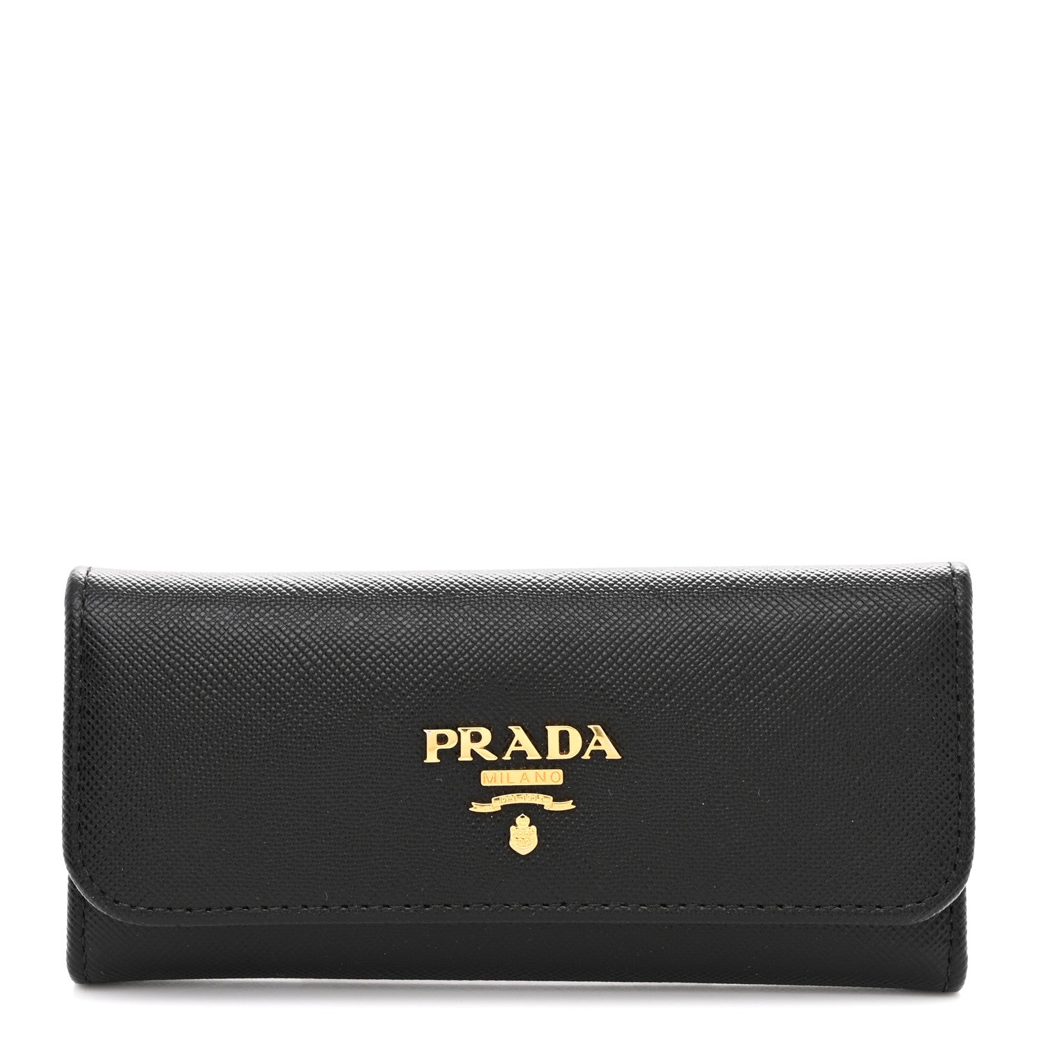 Prada Saffiano Metal 6 Key Holder Black 1 of 8