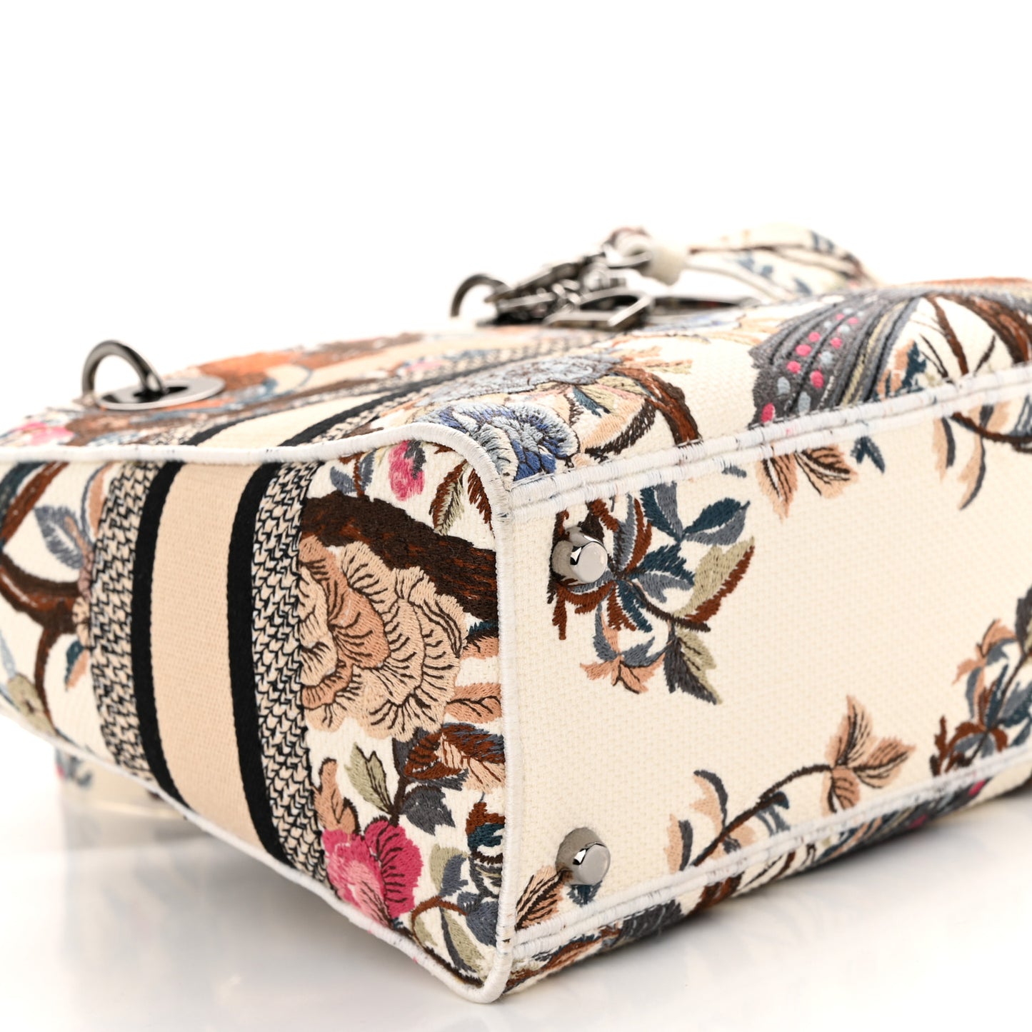 Canvas Embroidered Jardin D'Hive Medium Lady D-Lite Ecru Multicolor