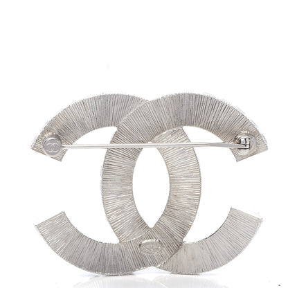 Chanel Baguette Crystal CC Brooch Silver 3 of 5