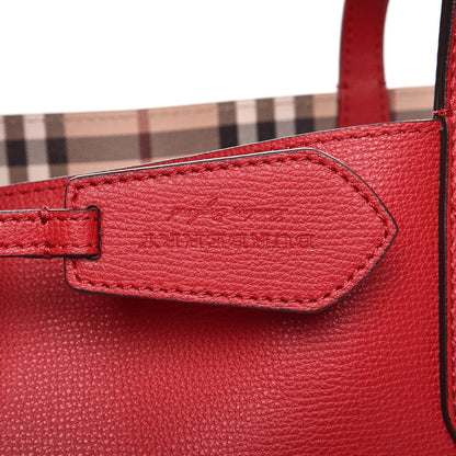 Burberry Haymarket Check Small Reversible Tote Poppy Red 8 of 13