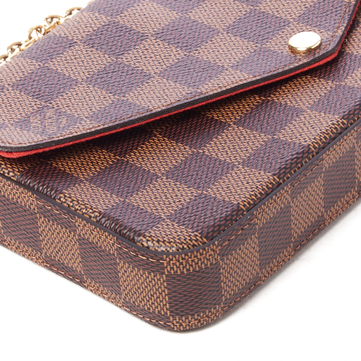 Louis Vuitton Damier Ebene Pochette Felicie Chain Wallet 5 of 9