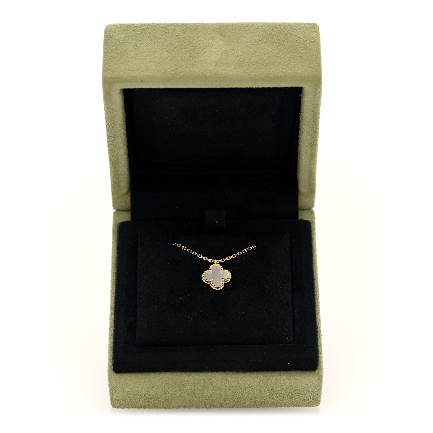 18K Yellow Gold Mother of Pearl Sweet Alhambra Pendant Necklace