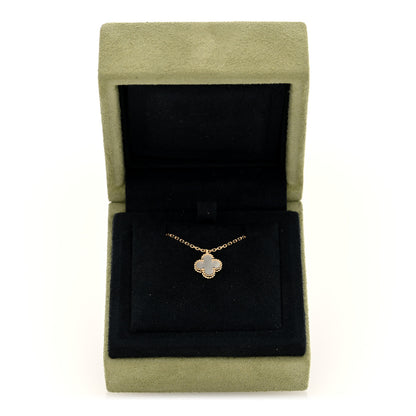Van Cleef & Arpels 18K Yellow Gold Mother of Pearl Sweet Alhambra Pendant Necklace 5 of 5