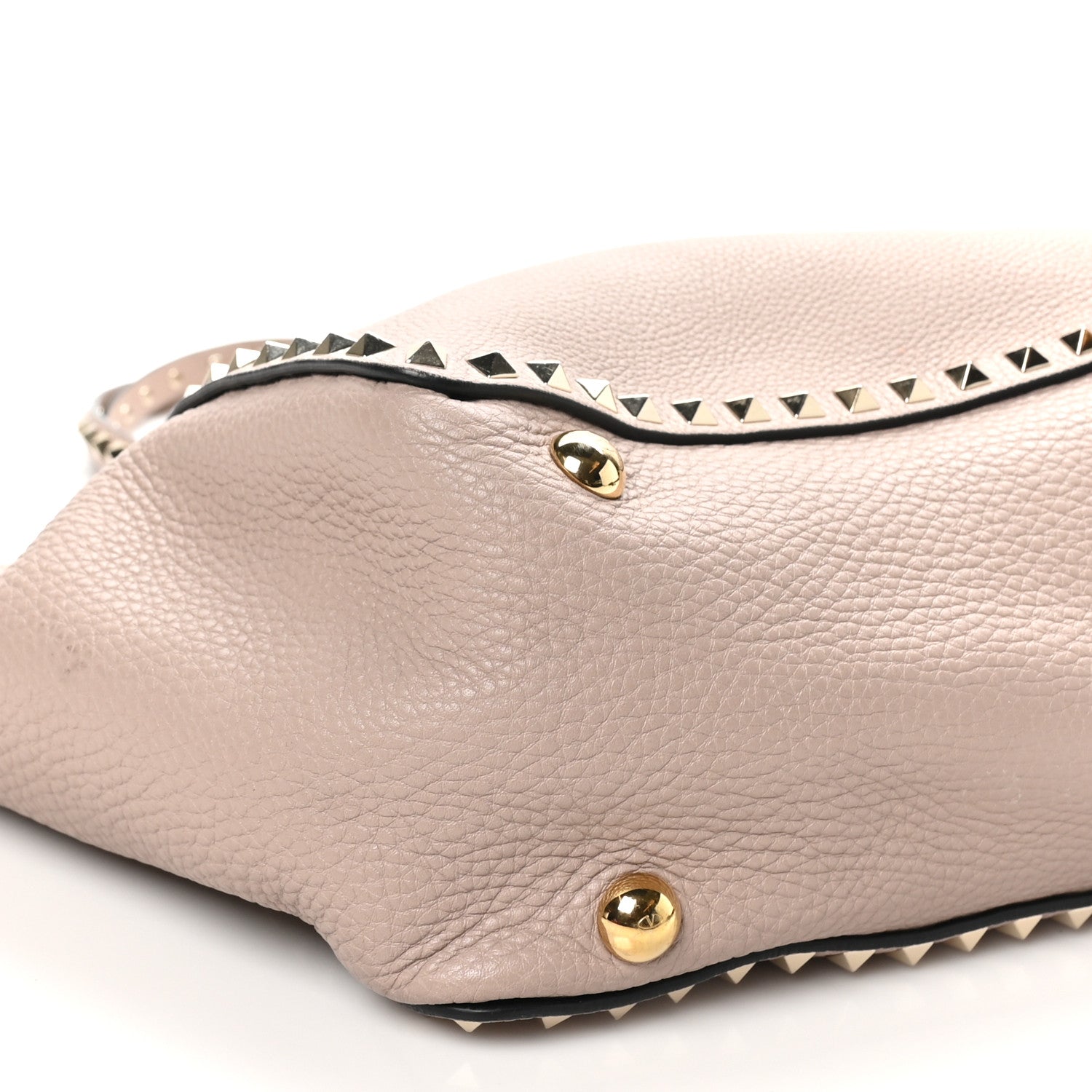 Valentino Garavani Pebbled Calfskin Medium Rockstud Tote Poudre 8 of 9