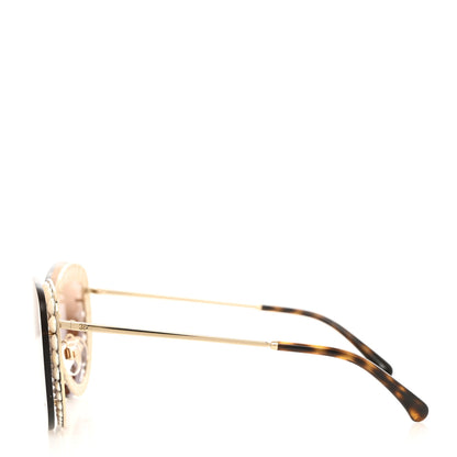 Chanel Acetate Metal Pearl Butterfly Sunglasses 4236-H Brown 3 of 7