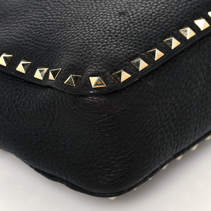 Valentino Garavani Pebbled Calfskin Large Rockstud Flip-Lock Messenger Bag Black 11 of 18