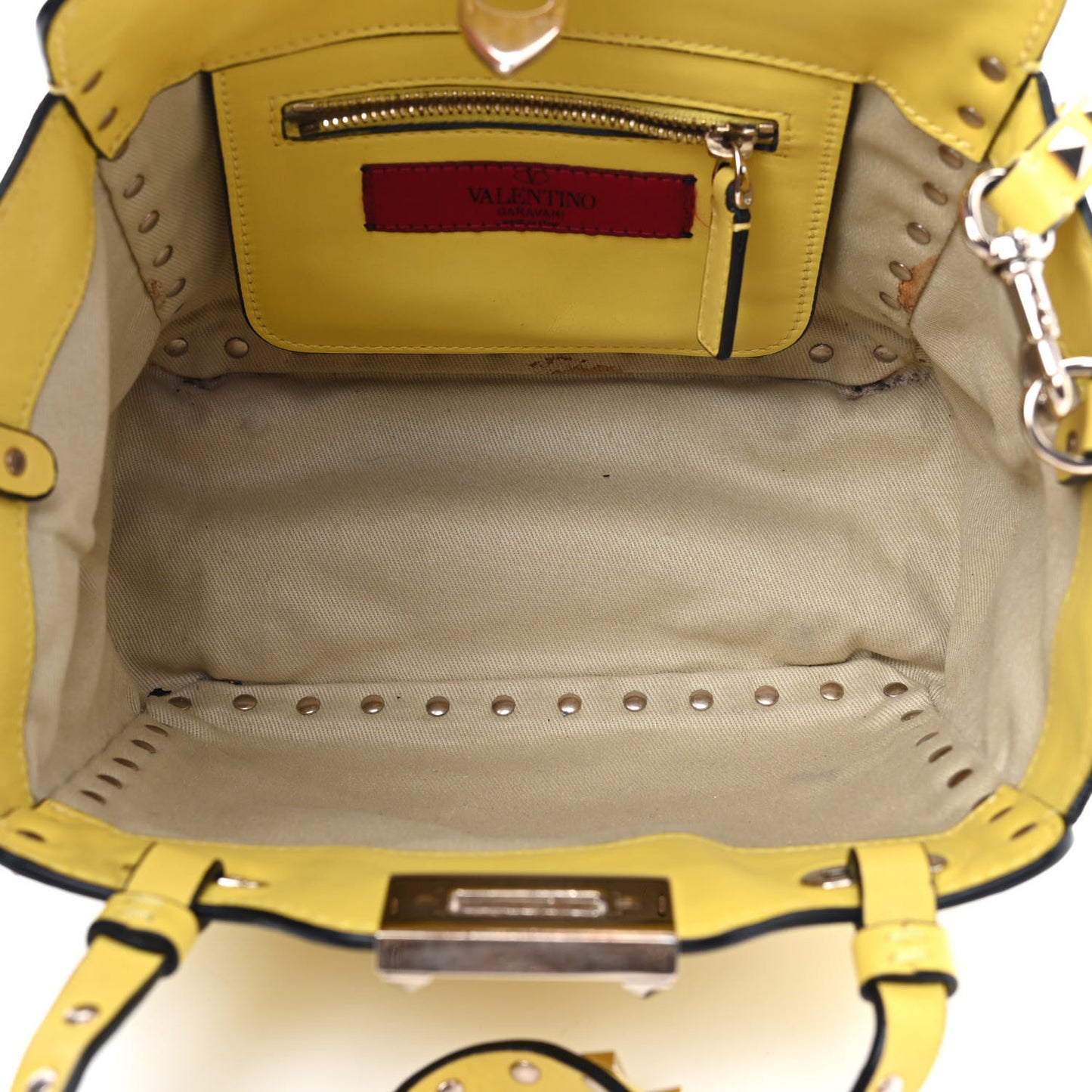 Vitello Mini Rockstud Tote Water Yellow