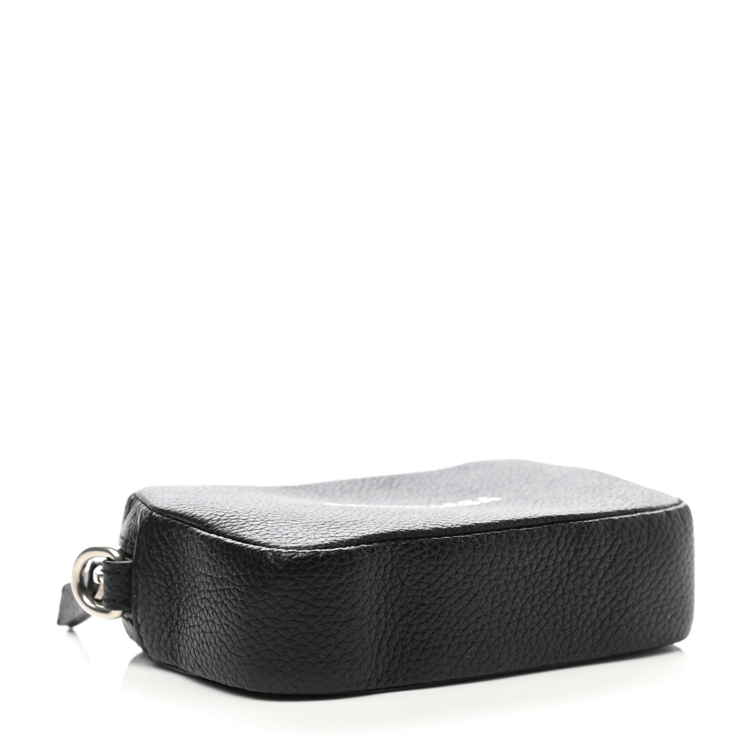 Balenciaga Grained Calfskin Logo Mini Cash Crossbody Pouch Black White 3 of 9