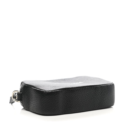 Balenciaga Grained Calfskin Logo Mini Cash Crossbody Pouch Black White 3 of 9
