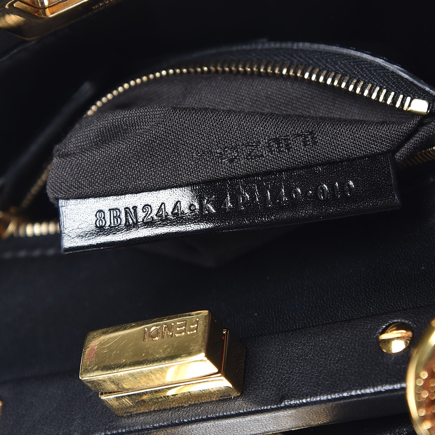 Fendi Nappa Mini Peekaboo Iconic Satchel Black 8 of 8