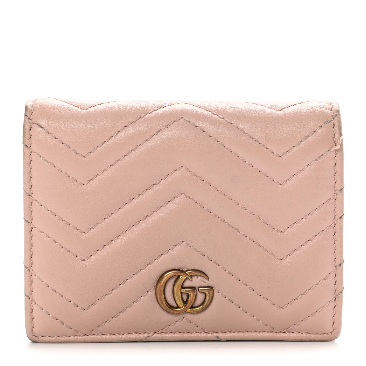 Calfskin Matelasse GG Marmont Card Case Wallet Perfect Pink