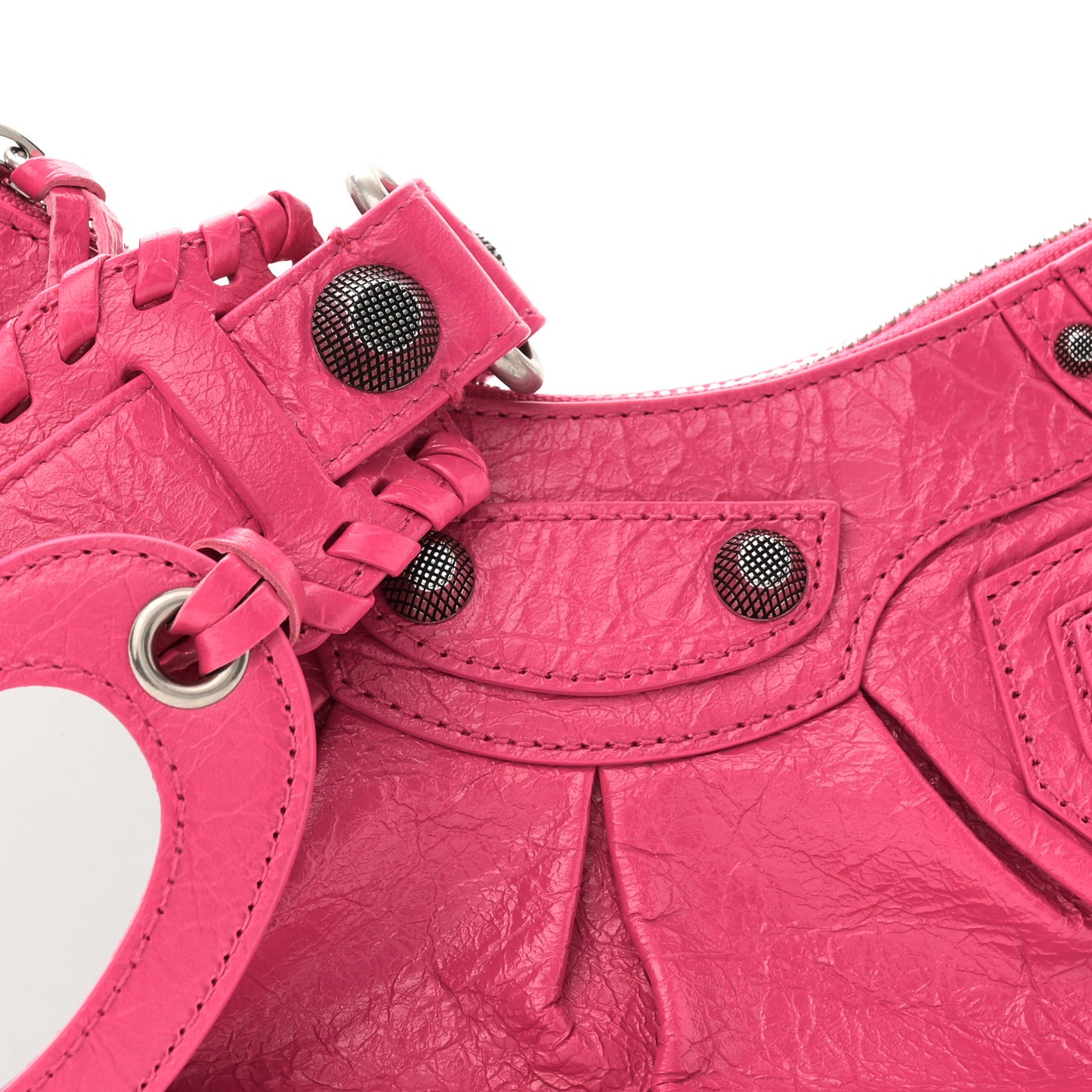 Agneau Arena Le Cagole Shoulder Bag XS Hot Pink