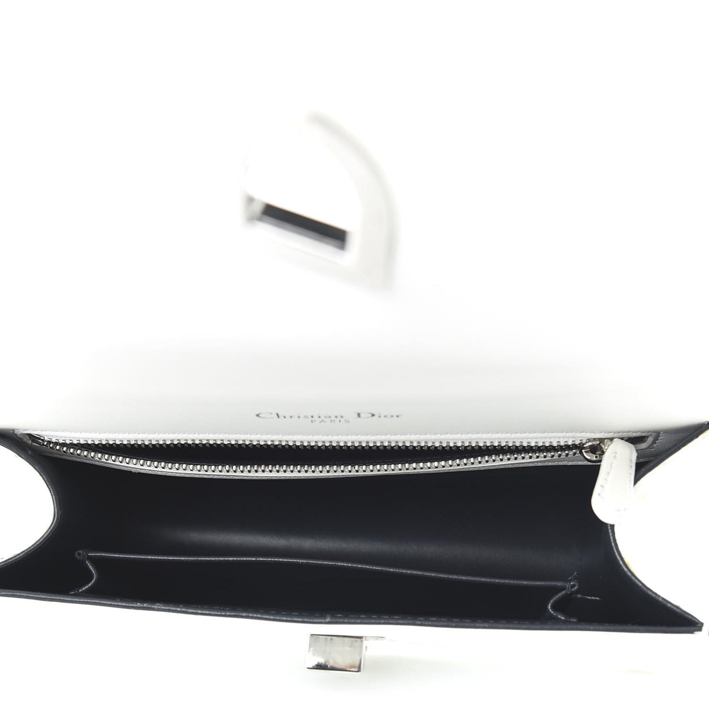 Patent Micro-Cannage Small Diorama Flap Bag White