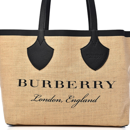 Burberry Raffia Logo Print Medium The Giant Reversible Tote Black 12 of 12