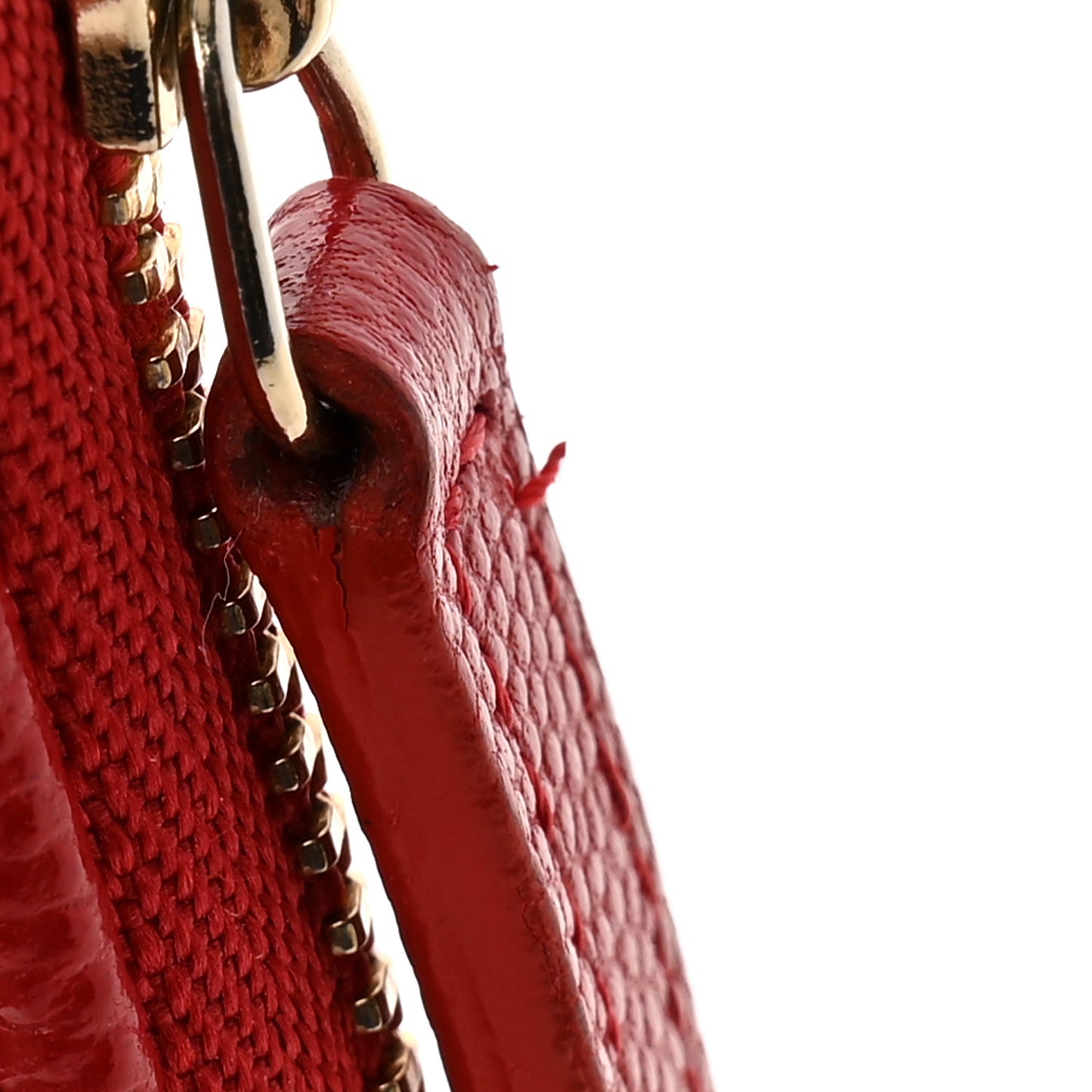 Caviar Quilted Small Cosmetic Case Red