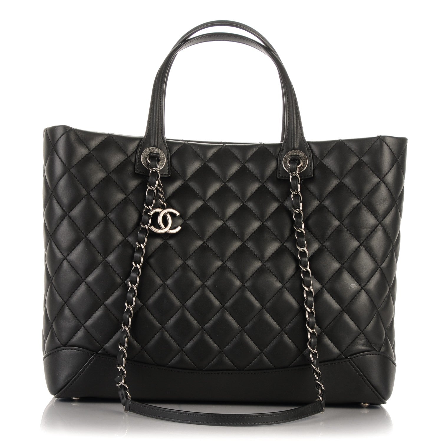 Chanel Calfskin Quilted Large Easy Shopping Tote Black 1 of 7