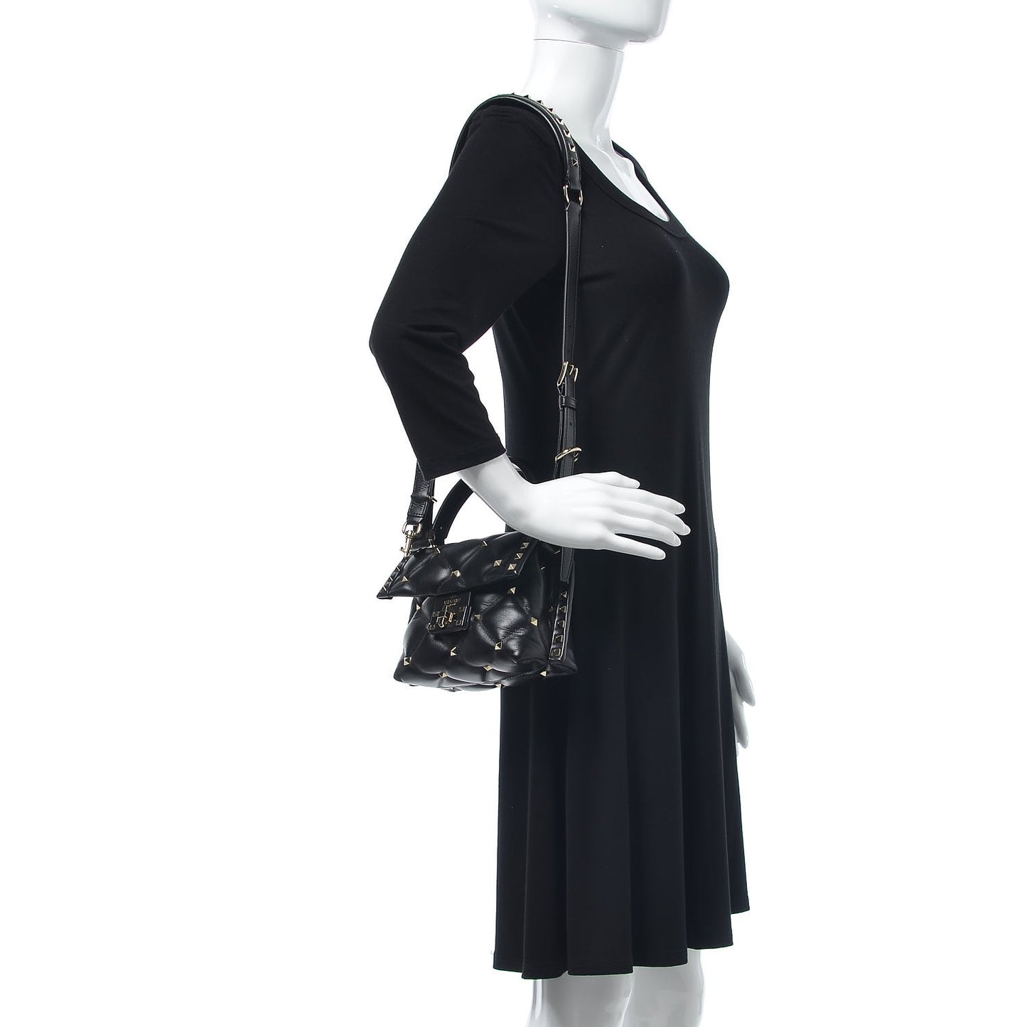 Nappa Mini Candystud Top Handle Bag Black