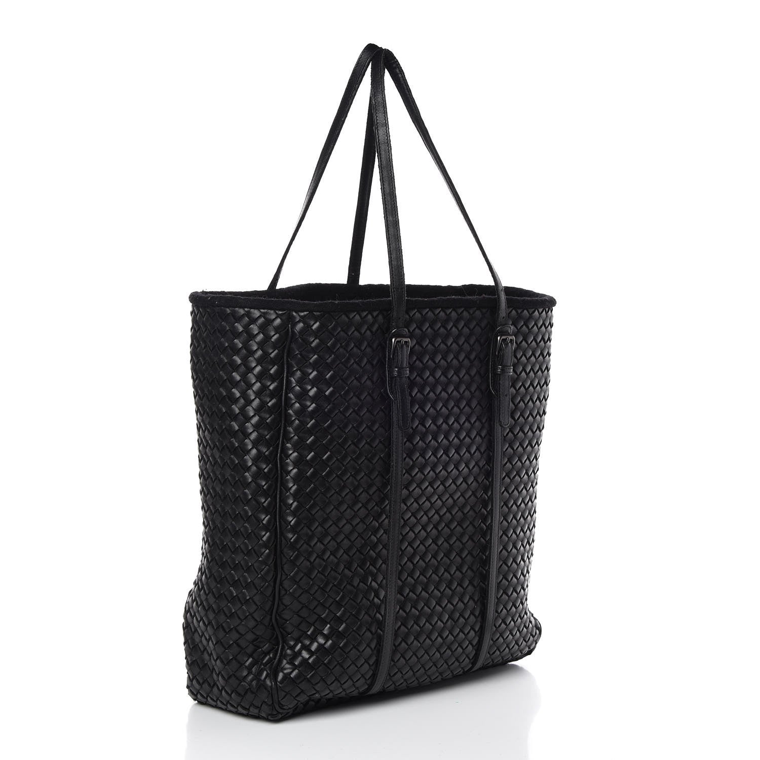 Bottega Veneta Wool Nappa Intrecciato Tote Black 4 of 13