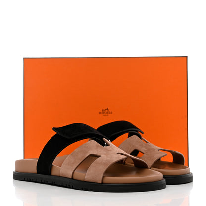 Hermes Suede Goatskin Womens Chypre Sandals 38 9 of 9