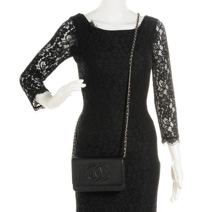 Chanel Caviar Timeless CC Wallet On Chain WOC Black 2 of 8