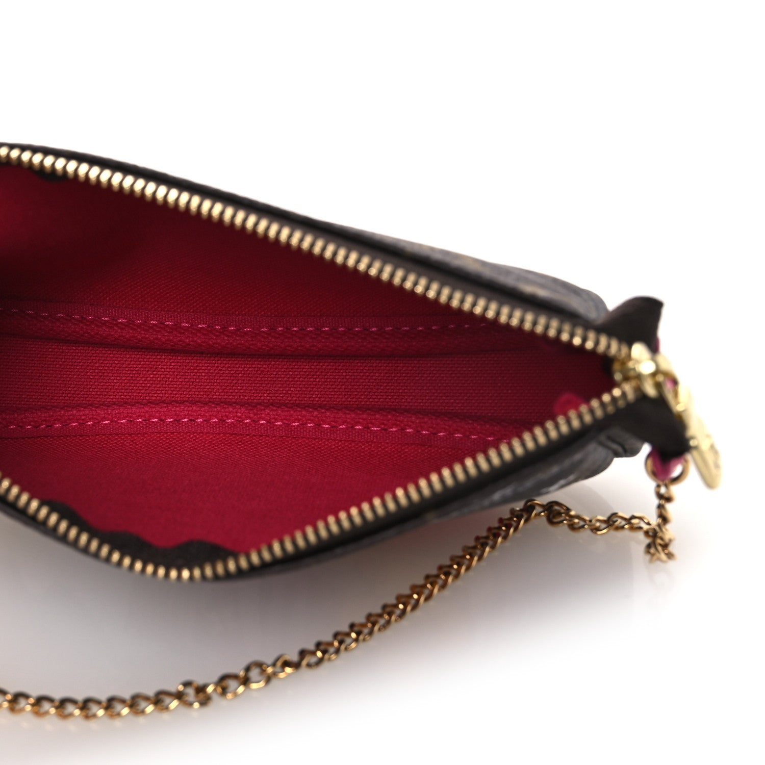 Louis Vuitton Monogram 2019 Christmas Animation Mini Courchevel Pochette Accessories Fuchsia 5 of 10