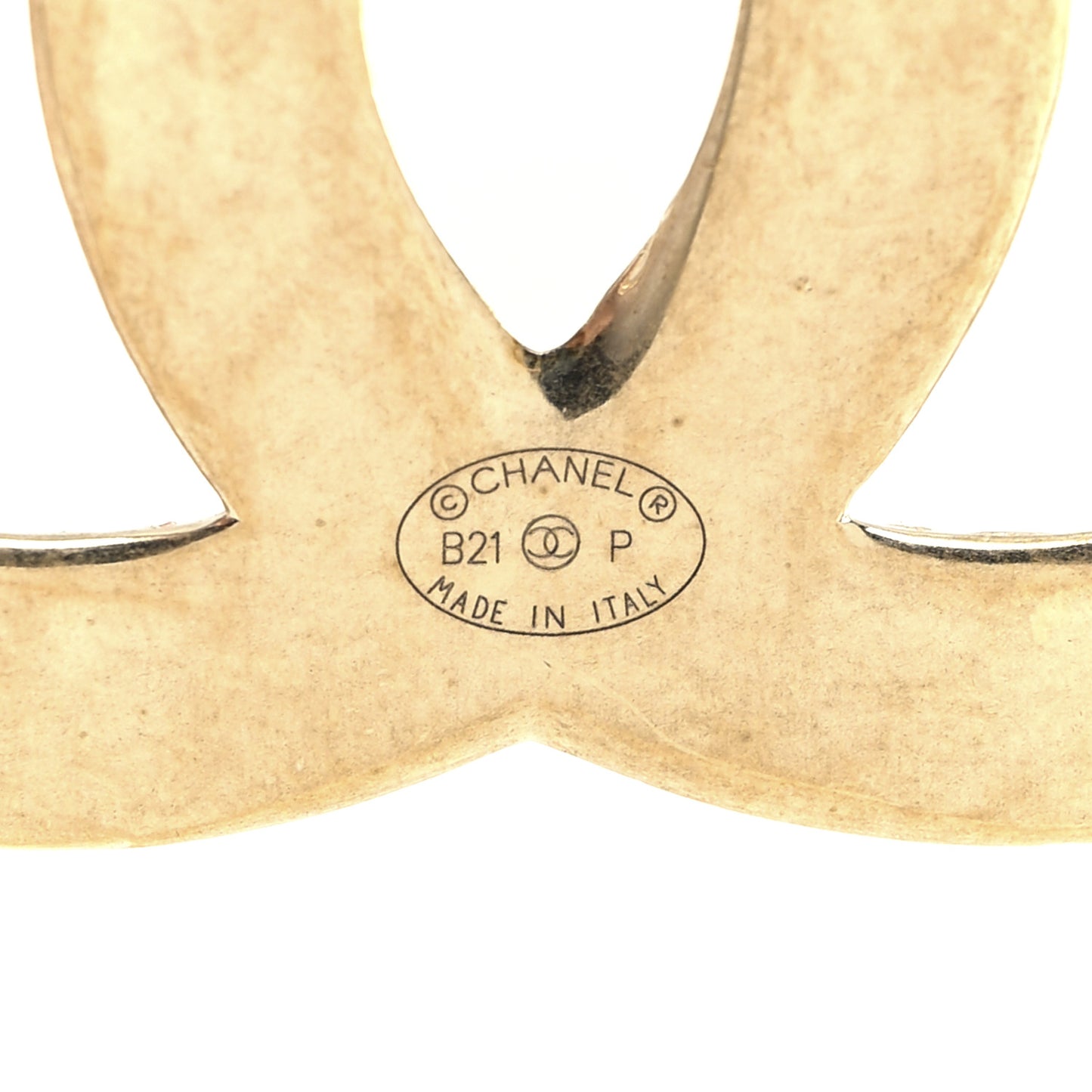 Metal CC Diamond Quilted Brooch Light Gold