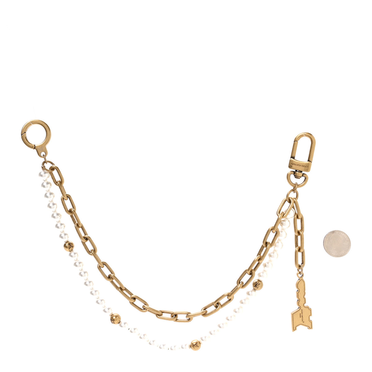 Chain Belt Pearls Bag Charm Belt Gold