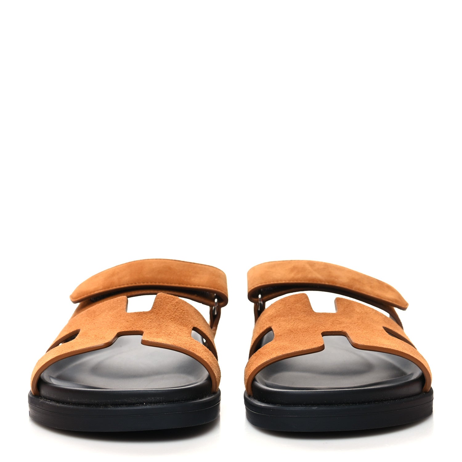 Hermes Suede Goatskin Womens Chypre Sandals 37 Naturel 2 of 8