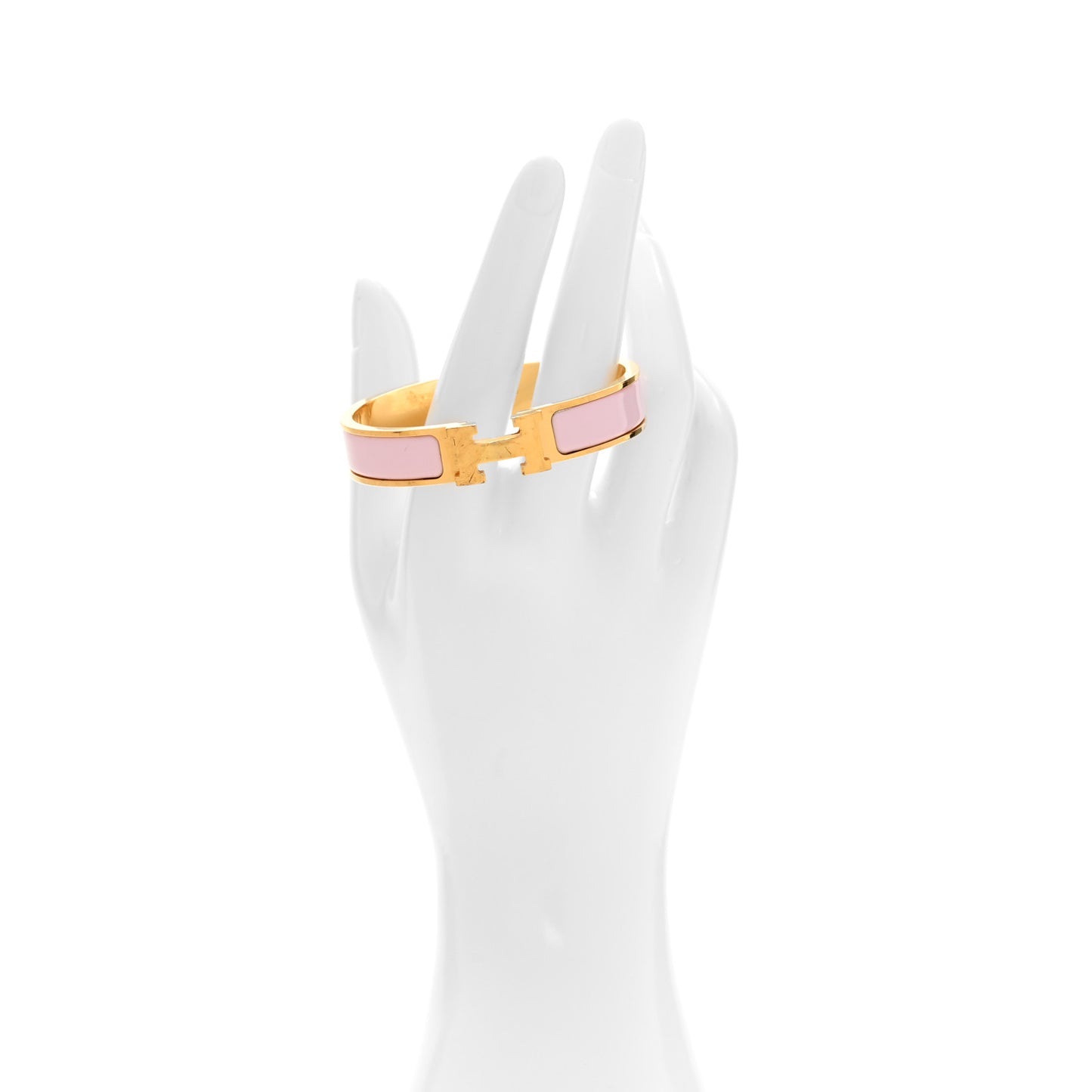 Enamel Narrow Clic Clac H Bracelet PM Rose Dragee