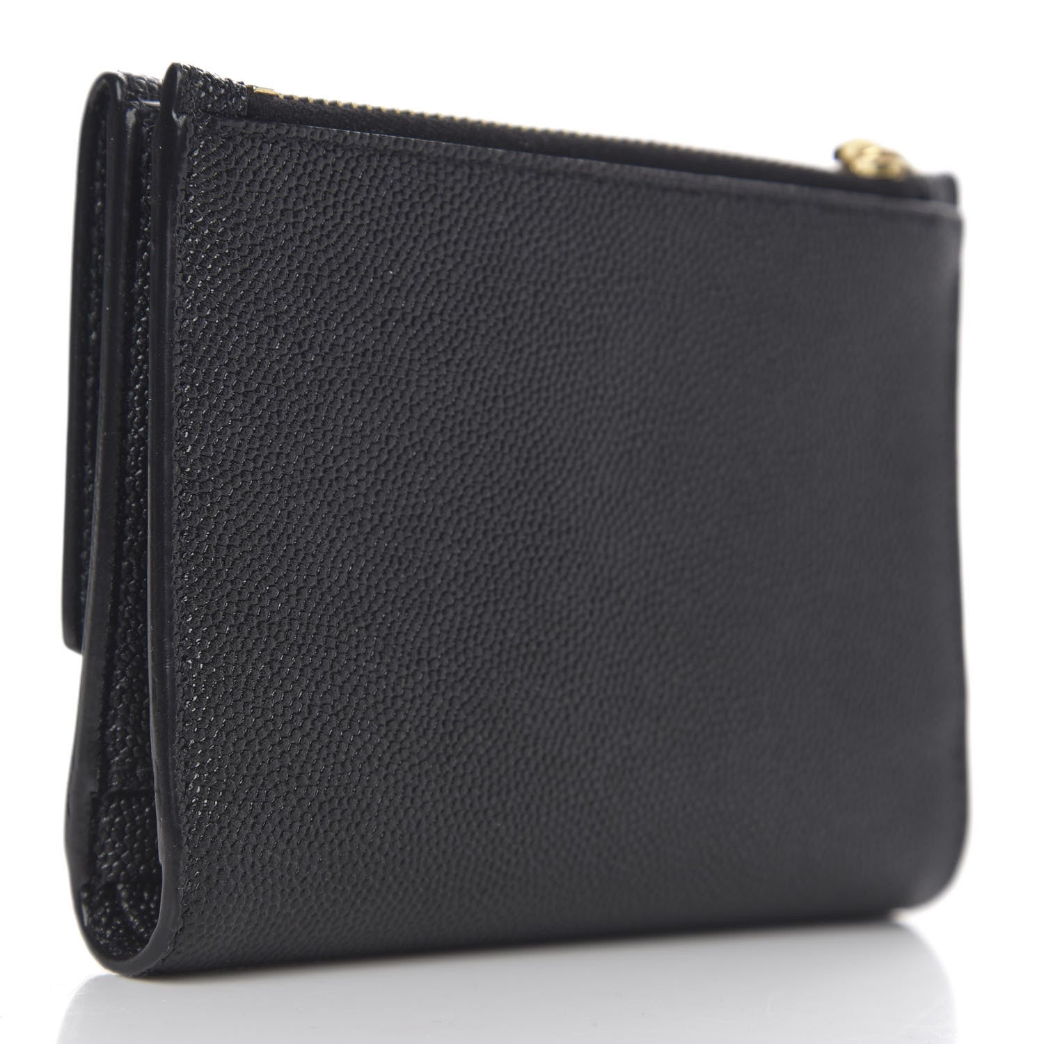 Saint Laurent Grain De Poudre Monogram Bi-Fold Wallet Black 2 of 6