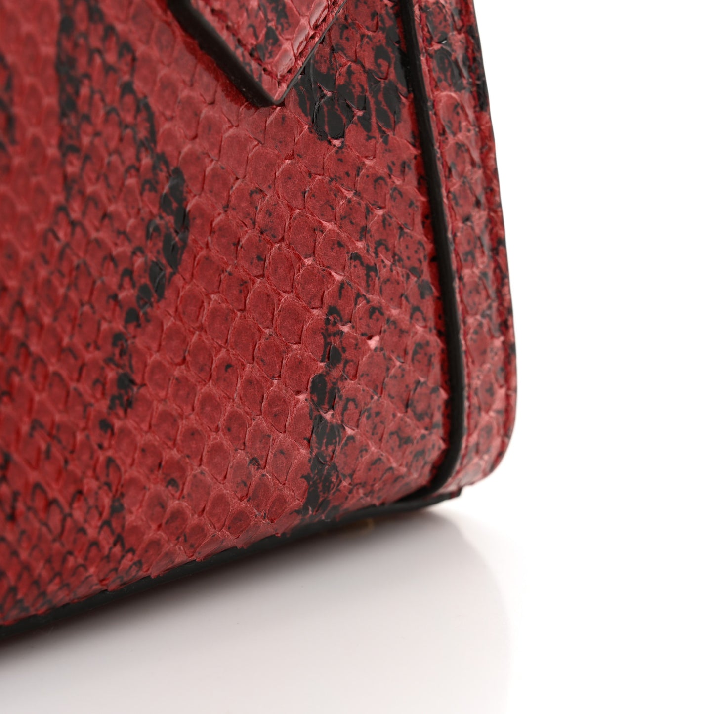 Snakeskin Mini Diana Tote Bag Red