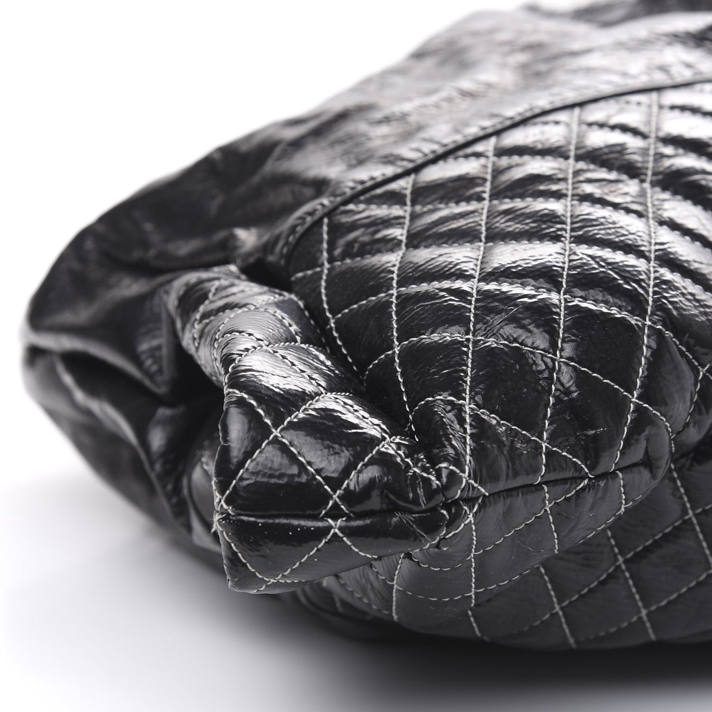 Vinyl Quilted Melrose Degrade Tote Black