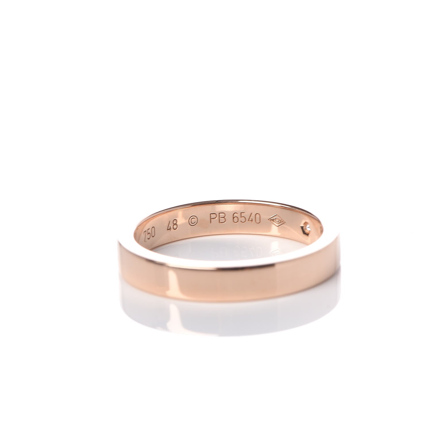 Cartier 18K Pink Gold Diamond 4mm C De Wedding Band Ring 48 4.5 4 of 5