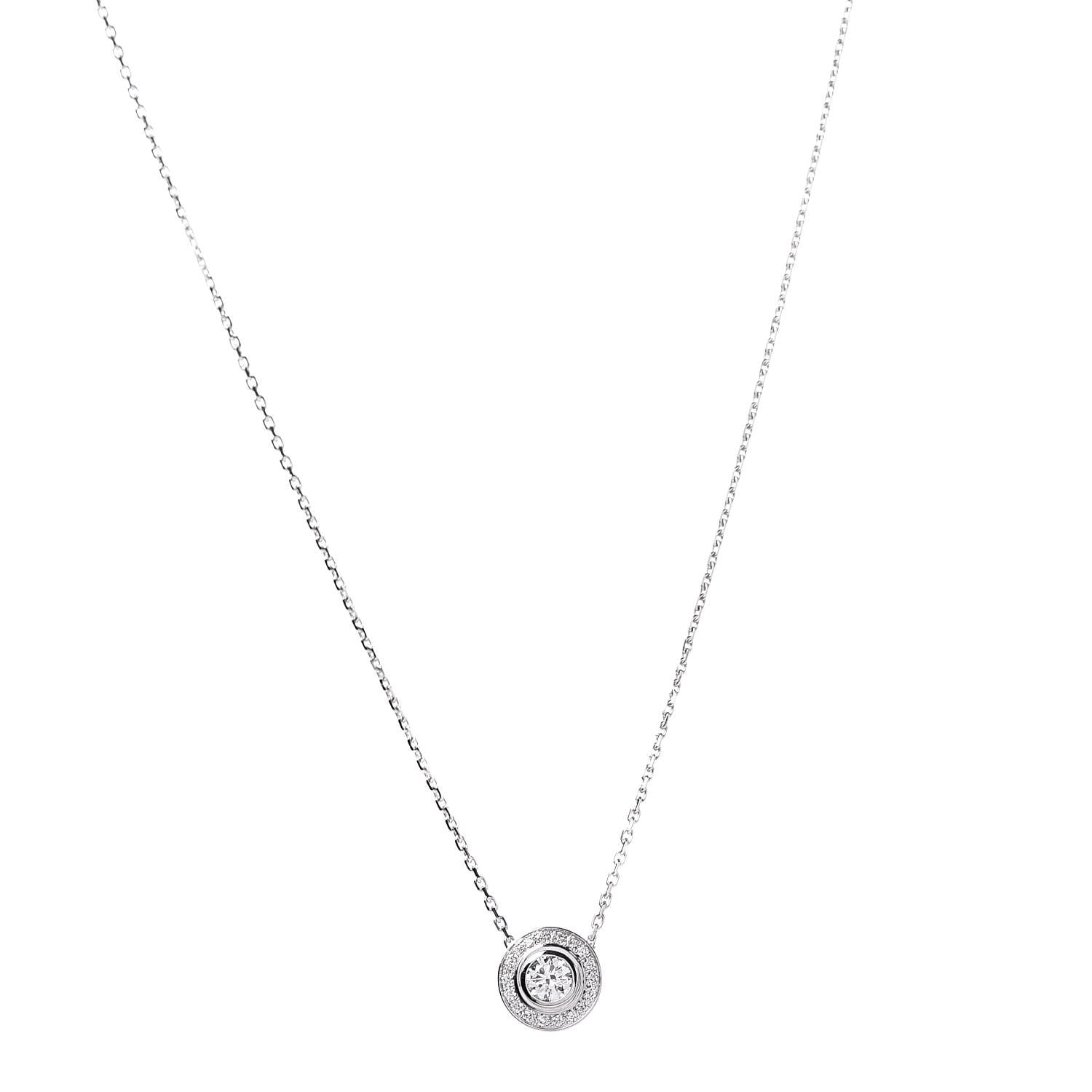 Cartier 18K White Gold Diamond D'Amour Pave Pendant Necklace 1 of 9