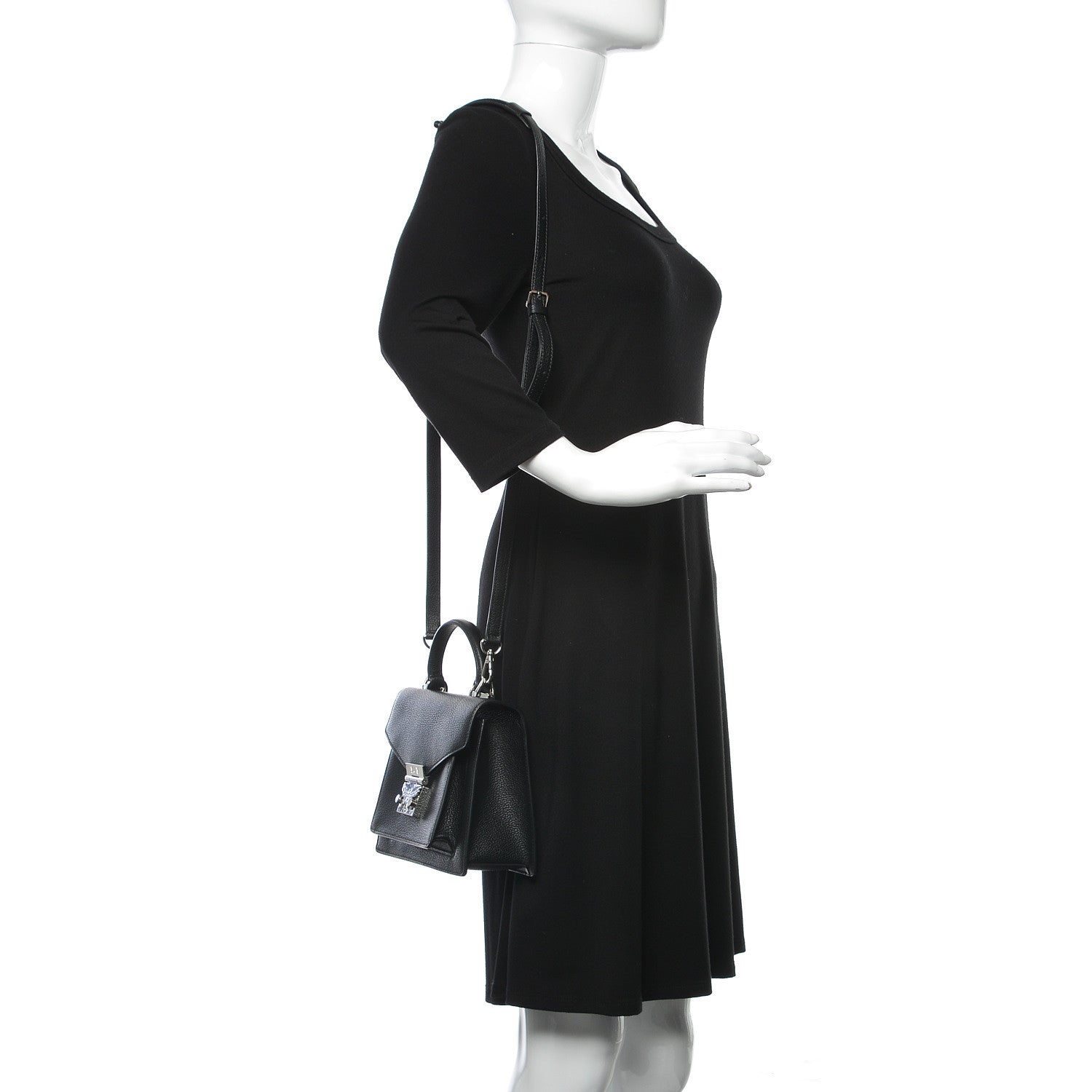 MCM Grained Calfskin Small Patricia Satchel Black 2 of 8
