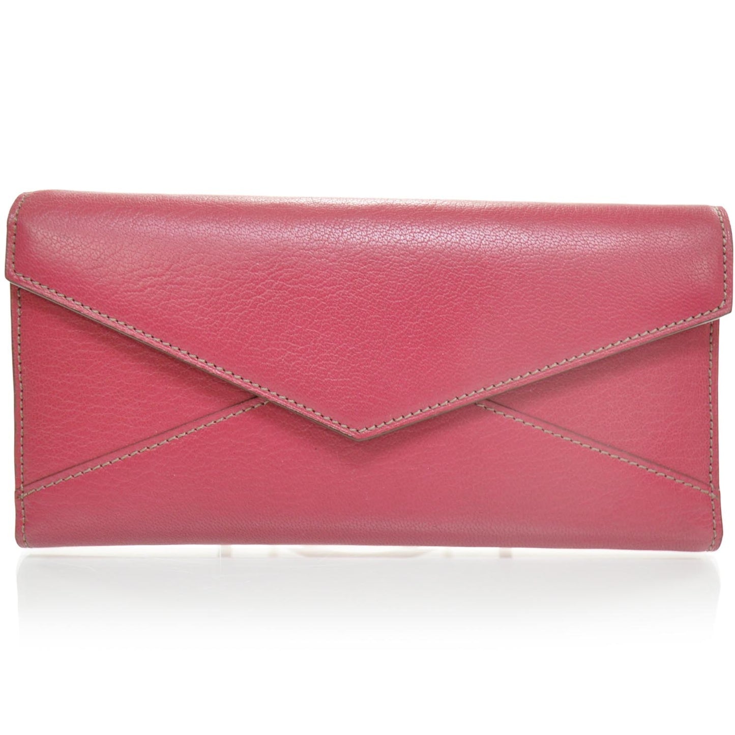 Goatskin Leather Les Must Long Slim Wallet Fuchsia