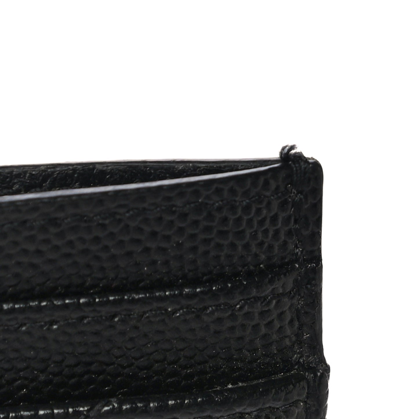 Grain De Poudre Matelasse Chevron Monogram Credit Card Case Black