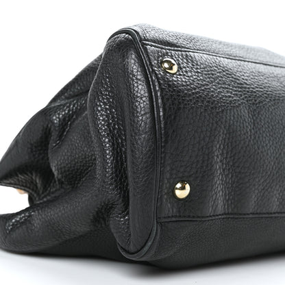 Gucci Pebbled Calfskin Medium Bamboo Shopper Tote Black 10 of 11