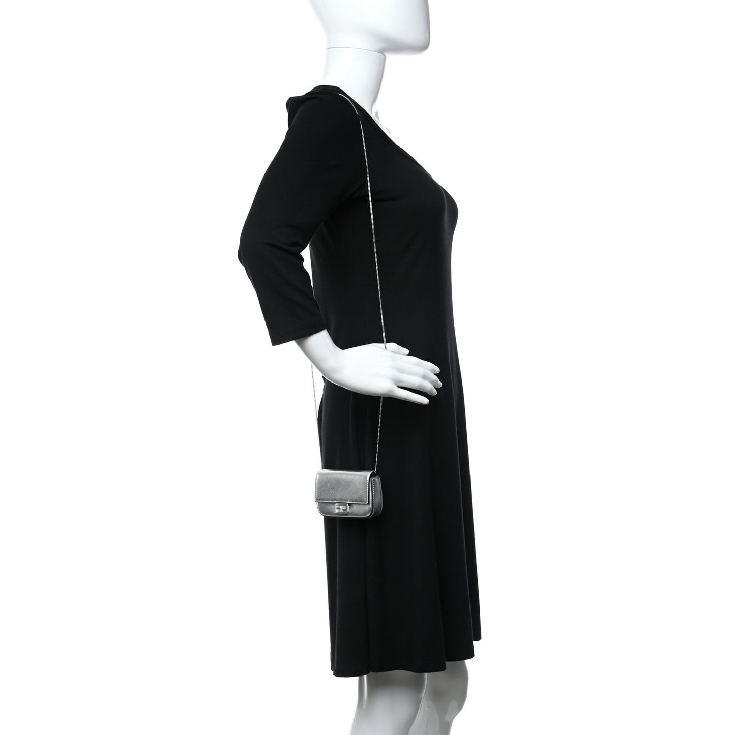 Vitello Catalan Mirror Nano Baguette Charm Argento
