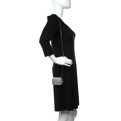 Fendi Vitello Catalan Mirror Nano Baguette Charm Argento 2 of 8