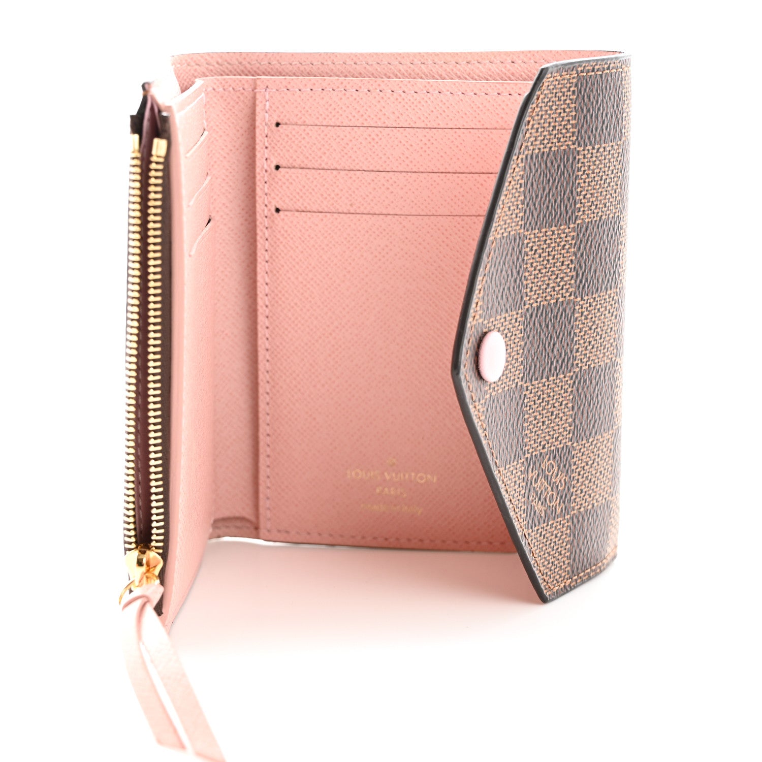 Louis Vuitton Damier Ebene Victorine Wallet Rose Ballerine 5 of 7