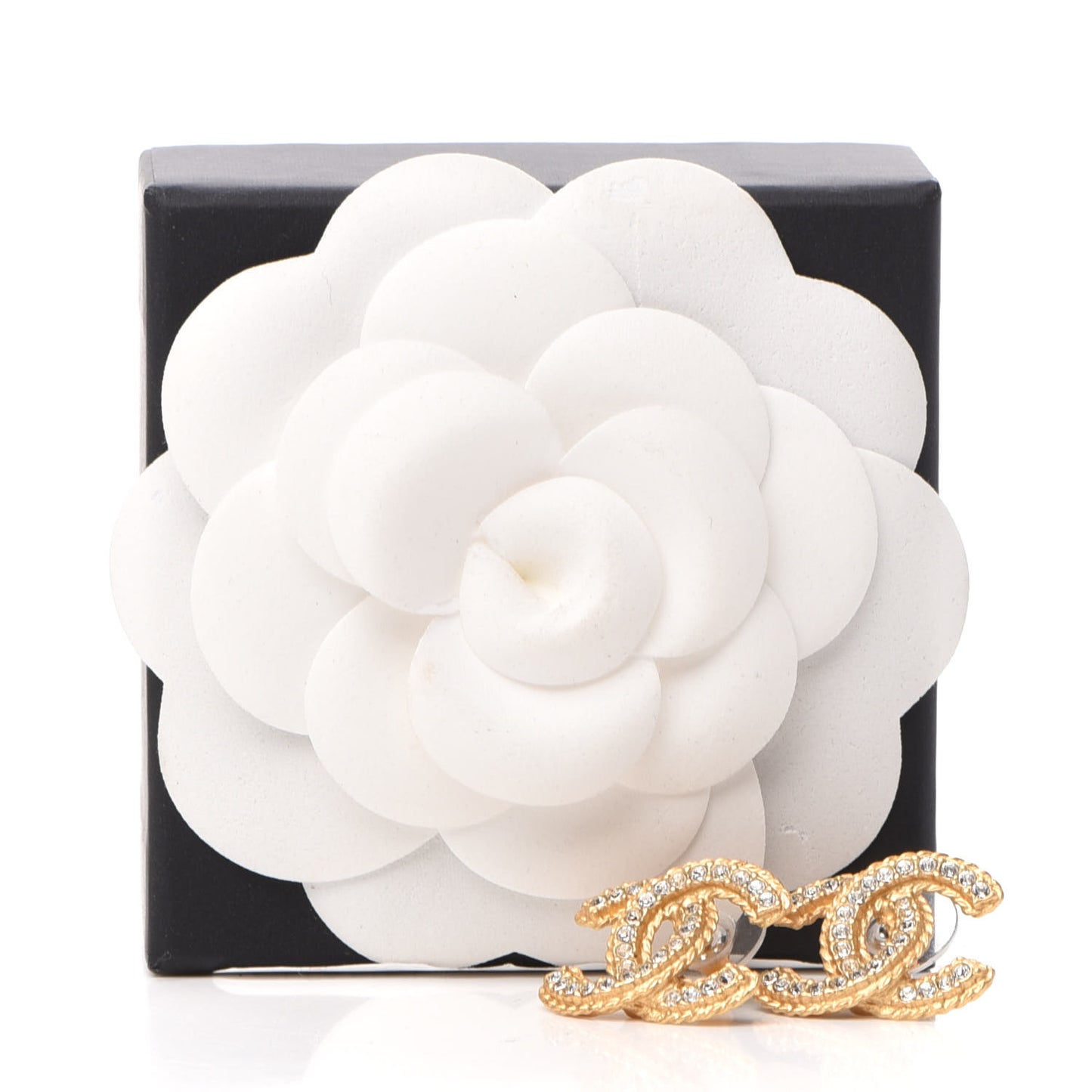 Crystal 90’s Icon CC Stud Earrings Gold