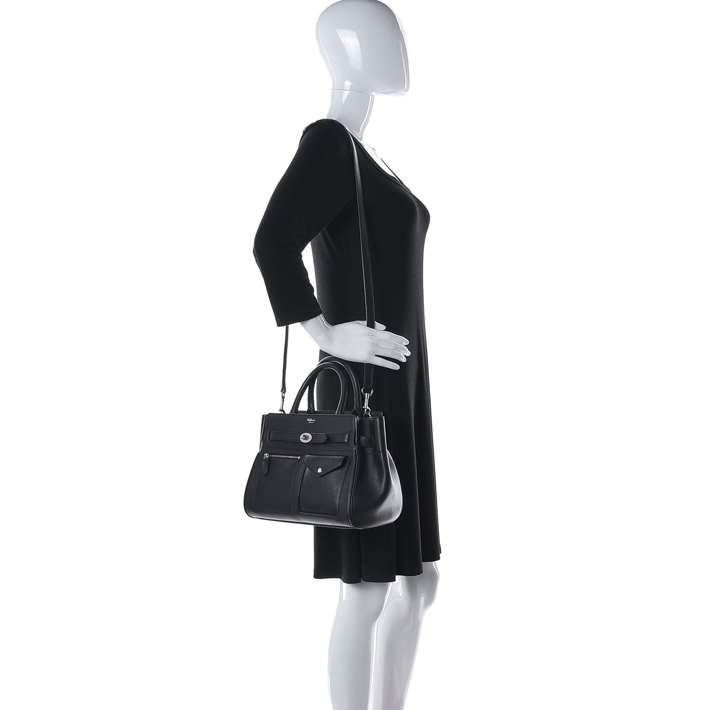 Silky Calfskin Bayswater Multi Pocket Tote Black