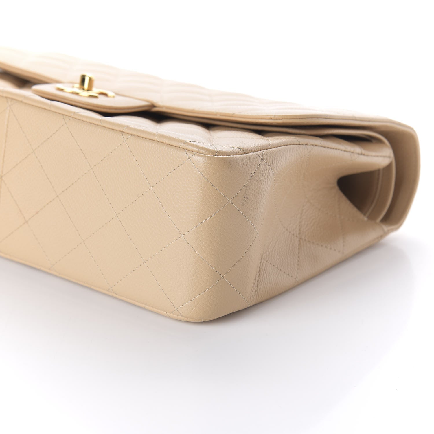 Chanel Caviar Quilted Jumbo Double Flap Beige Clair 7 of 11
