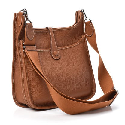 Hermes Taurillon Clemence Evelyne III PM Gold 3 of 9