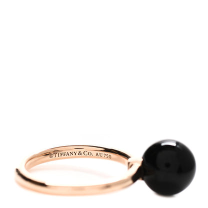 Tiffany 18K Rose Gold Black Onyx 8mm HardWear Ball Ring 45 3.25 4 of 4