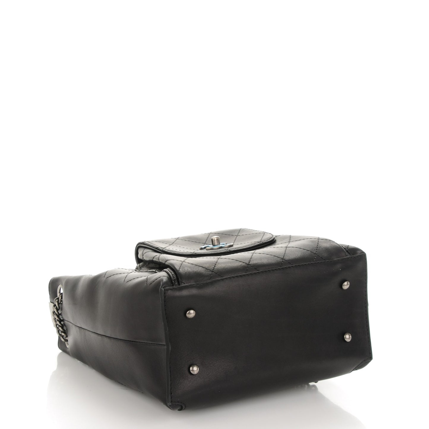 Calfskin Stitched Medium Urban Luxury Drawstring Backpack Black